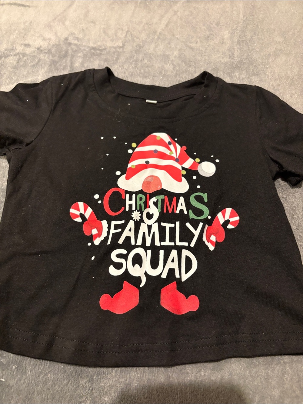 Christmas Family Squad Kids' Black Holiday Tee